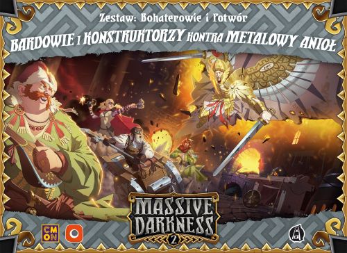 Okładka gry: Massive Darkness 2: Heroes & Monster Set – Bardowie i Konstruktorzy kontra Metalowe anioły