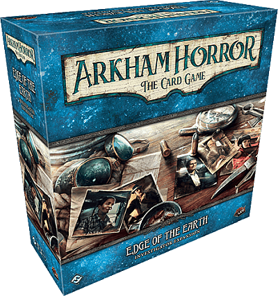 Okładka gry: Horror w Arkham LCG: Na krawędzi Ziemi: rozszerzenie badaczy
