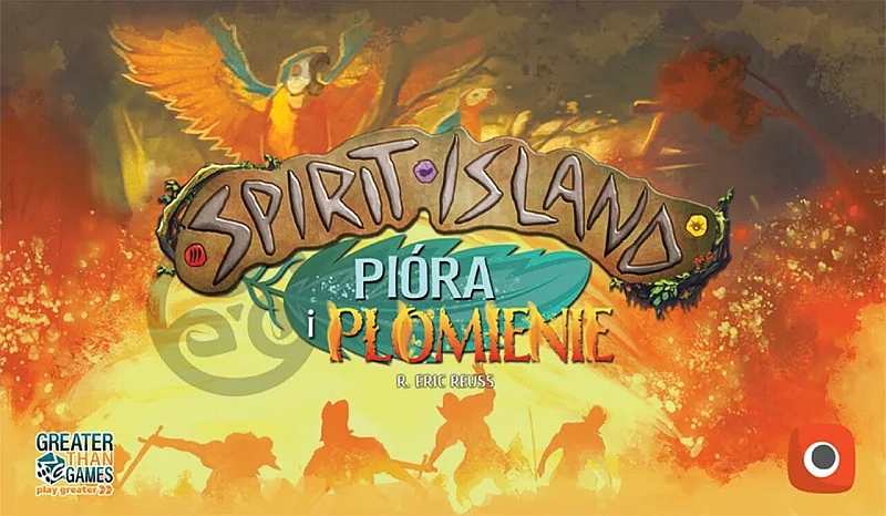 Okładka gry Spirit Island: Pióra i płomienie