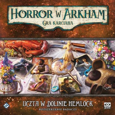 Okładka gry: Horror w Arkham LCG: Uczta w Dolinie Hemlock – Rozszerzenie badaczy