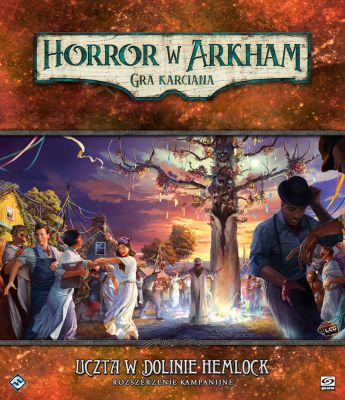 Okładka gry: Horror w Arkham LCG: Uczta w Dolinie Hemlock – Rozszerzenie kampanijne