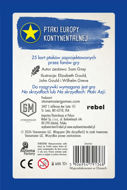 Grafika 4 — Na skrzydłach: Karty fanów - Ptaki Europy kontynentalnej