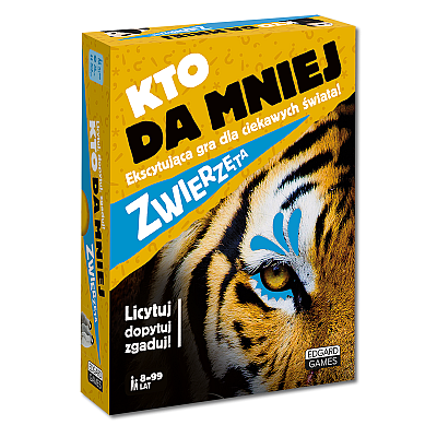 Okładka gry: Kto da mniej. Zwierzęta